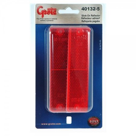 GROTE Reflector- Red- Mini Stick-On Rect.- Ret, 40132-5 40132-5